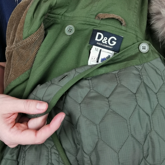 XL vintage Dolce & Gabbana brown corduroy jacket, dead stock designer coat - Picture 8 of 10